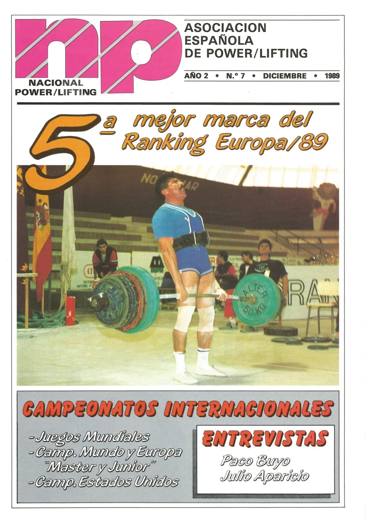 Número 7 de la revista de la Asociación Española de Powerlifting (1989)